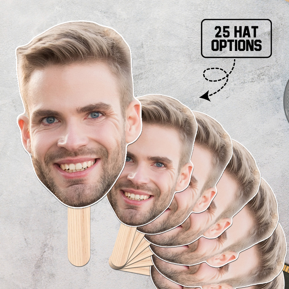 Personalized Face on a Stick, Big Head Cutouts, Funny Bachelorette Decorations
