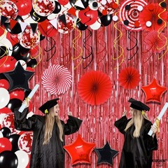 154-Piece Red and Black Decorations Set – Ideal for Elegant Celebrations