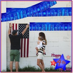 4 Pack 10 Feet Glitter Royal Blue Parade Float Decorations for Trailer Car, Glit
