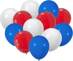 100-Pack 12 Inch Latex Balloons Black, White and Red – for Valentine’S Day, Chri