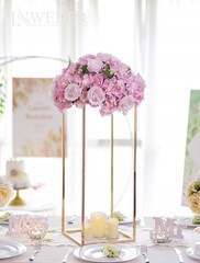 Inweder Gold Stand Wedding Centerpieces For Tables – 23.6In Tall Vases For