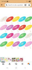 SANWUTA 19 Pcs ,23.6” Paper Parasol DIY Oiled Painting Umbrellas Various Colors