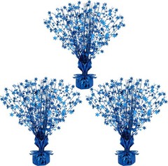 3 Pcs Table Centerpiece for Party Blue Star Table Decoration Metallic Foil Sp…