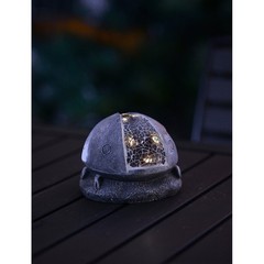 Energy Efficient Solar LED For BEETLE Statue Gray Resin Garden Decoration