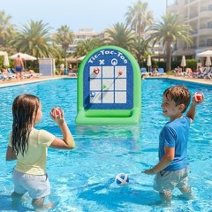 Kids Inflatable Tic-Tac-Toe Pool Toy, Fun Swimming Pool Soft Ball Toss Game, …