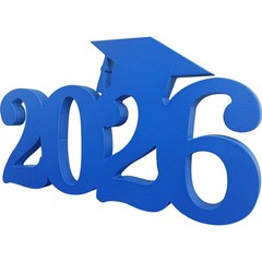 2026 Blue Graduation Decorations Wooden Centerpieces,13x7inch Double Sided Hollo