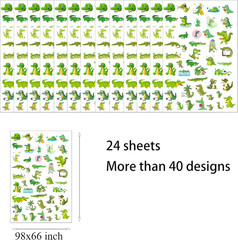 1200 PCS Reptile Crocodile Themed Paper Stickers-Reptile Crocodile Party Supplie