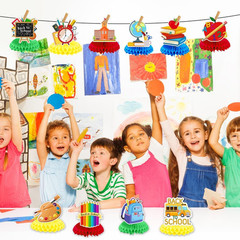 10 Pcs Back to School Decorations, First Day of School Table Toppers Honeycomb O