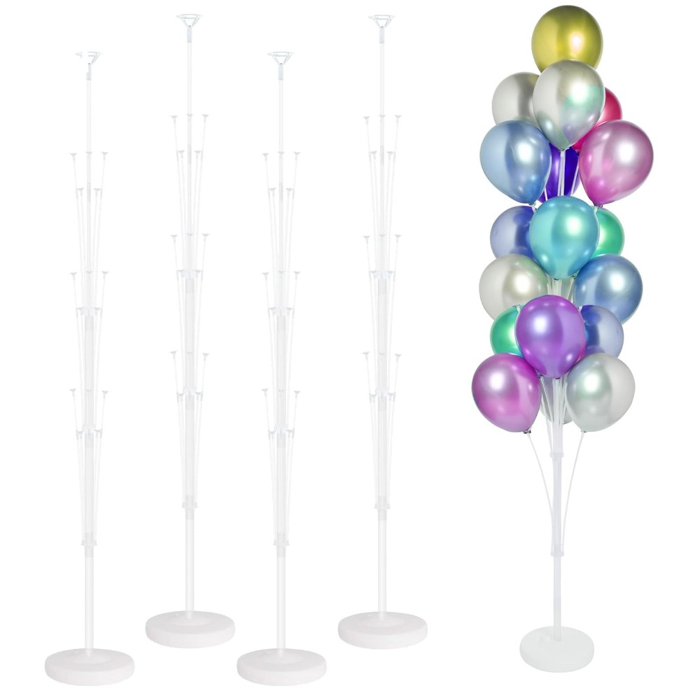 Katbuu Balloon Stand Kit For – 4 Set Of Balloon Stands Base Balloon Sticks