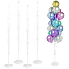 Katbuu Balloon Stand Kit For – 4 Set Of Balloon Stands Base Balloon Sticks