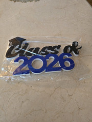 Graduation Class of Decorative Plastic Cake Topper Black Blue White