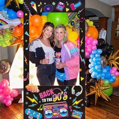 90s Party Decorations Photo Booth Props – 1990s Throwback Theme Party Frame &…