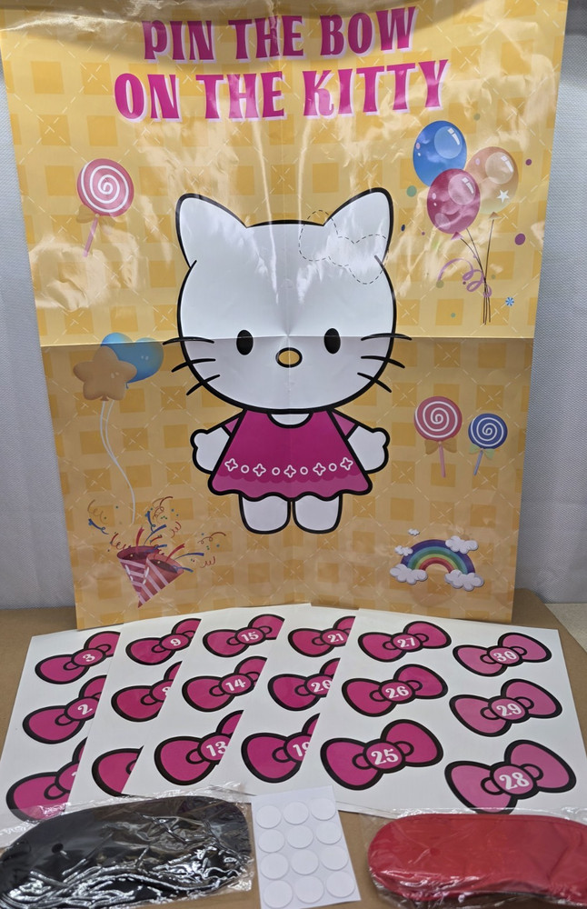 Hello Kitty & Friends Birthday Party Pin The Bow On Hello Kitty Party Game