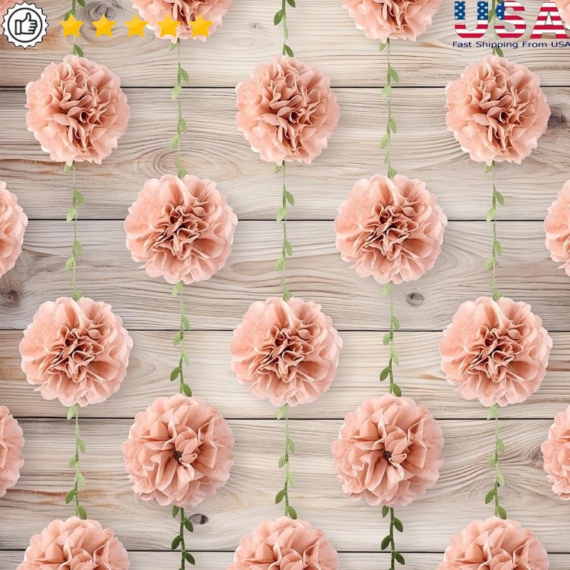Paper Flower Pom Poms Garland Decorations Kit Party Wedding Home Decor New