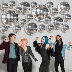 , Silver Disco Ball Balloons – 32 Inch, Pack of 20 | Shiny Disco Ball for Dis…