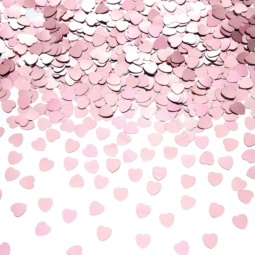 Rose Gold Heart Shaped Small Metallic Foil Confetti Table Wedding Decor 10mm