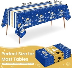 4 Pack Graduation Tablecloth Disposable, Graduation Decorations 2026, Gongrats