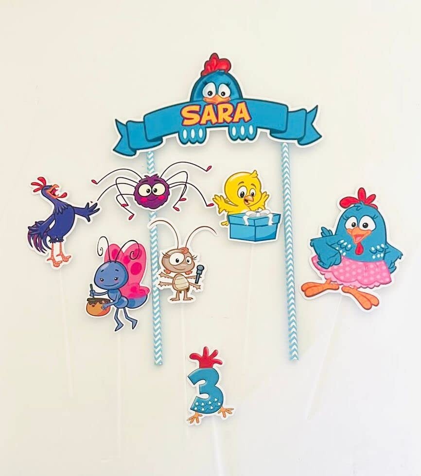 Personalized Galinha Pintadinha Cake Topper