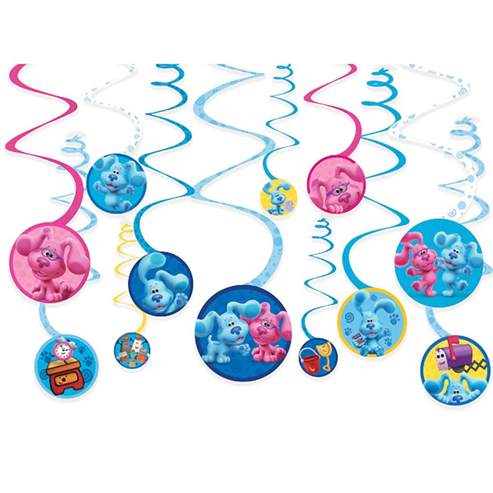 Amscan Blues Clues Hanging Swirl Decorations 12 Pieces 670799