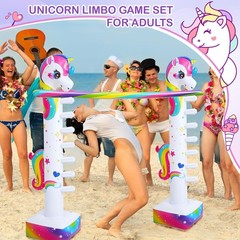 63″ Unicorn Inflatable Limbo Game for Kids Adults – Fun Rainbow Blow-up Unico…