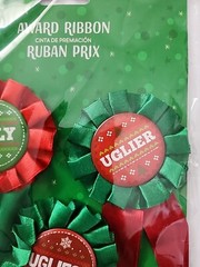 Ugly Uglier Ugliest Sweater 3 Count Award Ribbons Badges Christmas Party