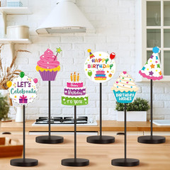 6 Pcs Colorful Birthday Party Decoration Happy Birthday Table Standing Sign Deco