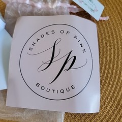 White Satin Sash w/ Fastener & Pink Gift Sachet Bridal Baby Shower Sweet Sixteen