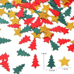 Red Green White Christmas Tree Star Holiday Table Glitter Confetti 300pcs