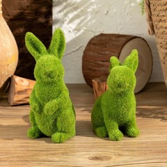 GatheringRain Easter Bunny Decorative Ornament Small 2pcs Standing+sitting