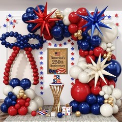 Red White Blue Balloons Arch kit 4th of July Navy Royal Blue Red Sand White G…
