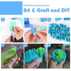 6 PCS Blue White Crepe Paper Streamers 492ft Light Sky Pearl Party Decor