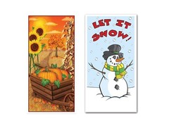 Fall & Winter 30» X 5′ Door Covers Party Decorations Pumpkin Sunflower Snowman
