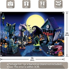 Durable 7x5ft Halloween Nightmare Backdrop – Perfect for Baby Showers & Parties