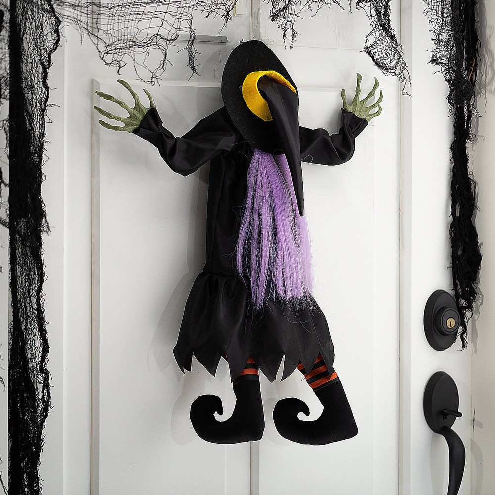 Morris Costumes 2.5 ft Hanging Animated Crashed Witch – Black