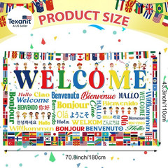3 Pcs World Flags Welcome Banners, Multicultural Classroom Decorations for Schoo