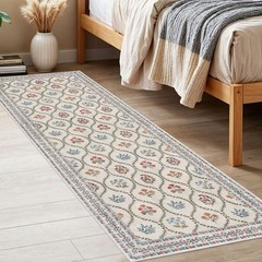 KILOCOCO 2×6 Moroccan Runner Rug, Ivory Super Soft Washable Hallway Entryway …