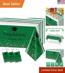 Modern Graduation Table Covers, 3 Pack Green & Black, Perfect for Parties 108×54