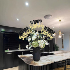 12Pcs Happy Birthday Centerpieces Sticks Double Sided Glitter Birthday Party Dec