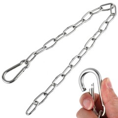 1Pcs Dual Grip Tricep Chain Extension for Cable Machines Silver Heavy Duty Iron