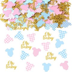 240 PCS Blue Pink Gingham Gender Reveal Baby Shower Glitter Confetti