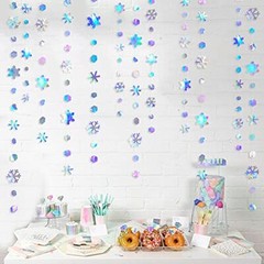 Clearance 52Ft Winter Wonderland Party Decoration Iridescent Snowflake Garlan…
