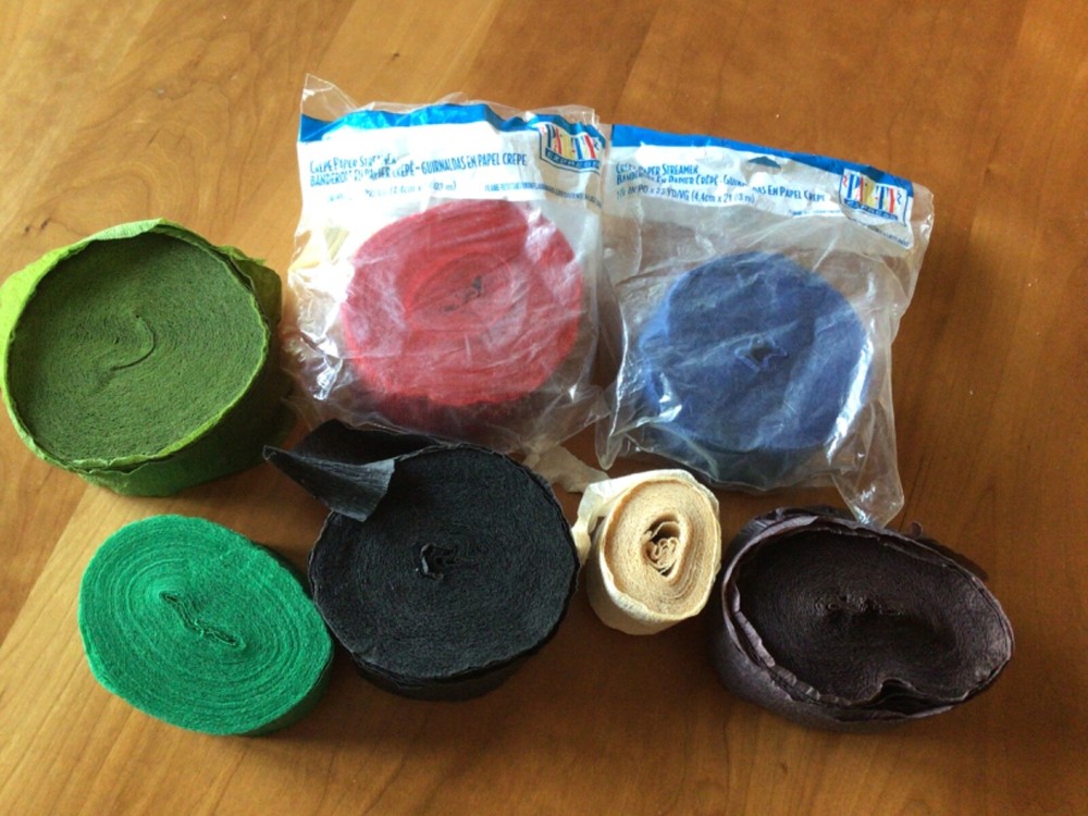 crepe paper – new & used many colors
