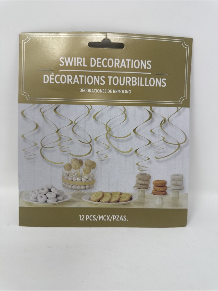 Amscan Gold Swirl Decorations-12 Pcs