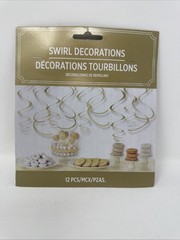 Amscan Gold Swirl Decorations-12 Pcs