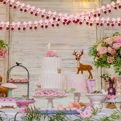 24 Pcs Cherry Party Decorations Cherry Pink Bow Garland Decor Shes The