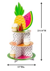 Summer Fruit Themed Tiered Foamboard Cupcake Stand Party Treats Holder 20″H #773