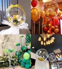 20 Inch Clear Bobo Balloons – 10 Pack Transparent Bubble Balloons for Events