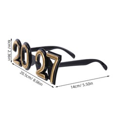5 Pcs 2027 Glasses New Years Eve Plastic Eyeglasses Graduation Sunglasses