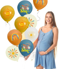 Here Comes the Son Baby Shower Decorations,35Pcs Boho First Trip around the Sun