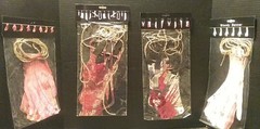 Halloween Bloody Banner Decorations Fake Blood Hands Weapons Knife Gore 4 SETS